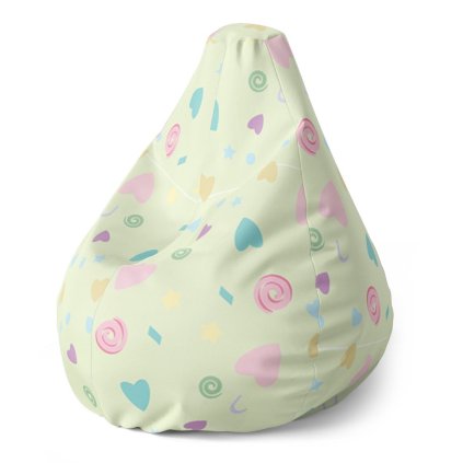 Pear babzsák szívecskék és spirálok, színes