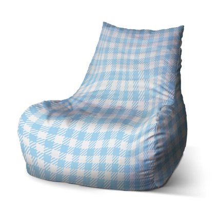 Bean babzsák négyszögletes minta, kék / fehér