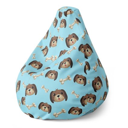 Pear babzsák kutyus csonttal - gyerek, kék / barna