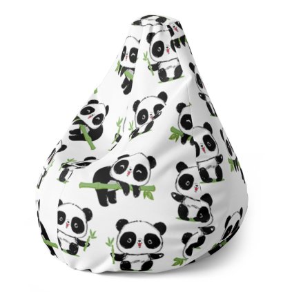 Pear babzsák pandák ágacskával, fehér / fekete