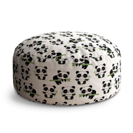 Circle zsámoly pandák ágacskával, fehér / fekete