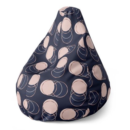 Pear babzsák körök és pöttyök - gyerek, bézs / fekete