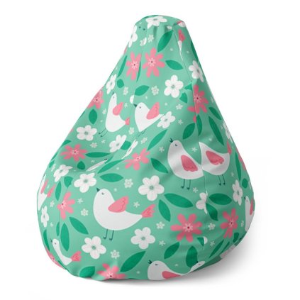 Pear babzsák virágok és madárkák - gyerek, színes