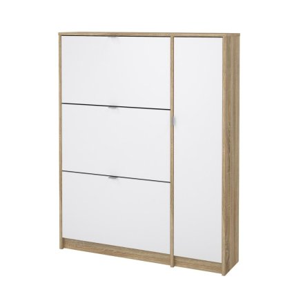 Flap XL cipőtartó, sonoma tölgy / fehér fényes