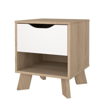 Iker éjjeliszekrény, jackson hikorifa / fehér