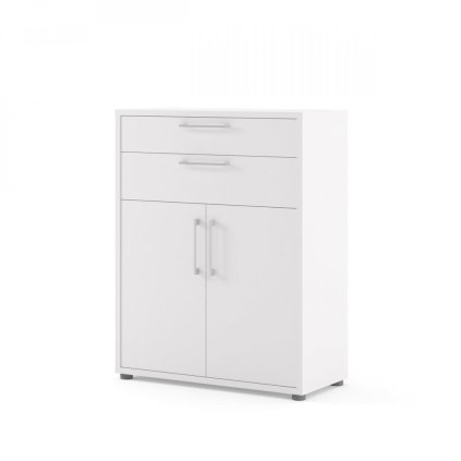 Modulo szekrény 89 x 40 x 113 cm, fiókok és ajtók, fehér