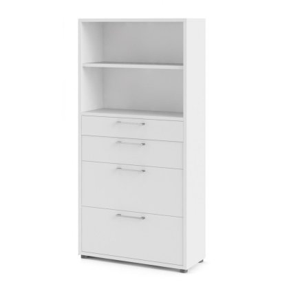 Modulo szekrény 89 x 40 x 186 cm, fiókokkal, fehér