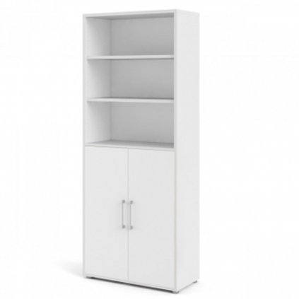 Modulo szekrény 89 x 40 x 221,5 cm, fa ajtók, fehér