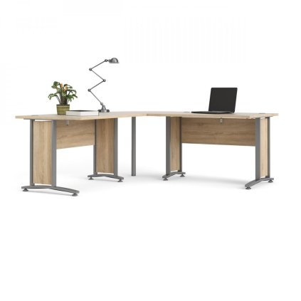 Modulo sarok munkaállomás 200 x 200 cm, sonoma tölgy / szürke