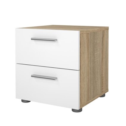 Pedro éjjeliszekrény, sonoma tölgy / fehér fényes