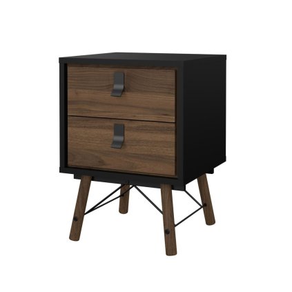 Rain éjjeliszekrény, fekete matt / dió