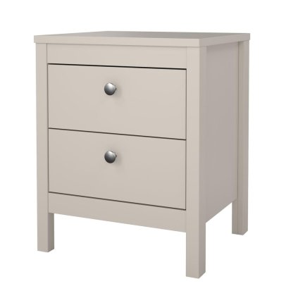 Real éjjeliszekrény bőr fogantyúkkal, krém