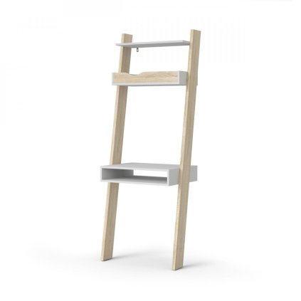 Retro íróasztal, fehér / sonoma tölgy