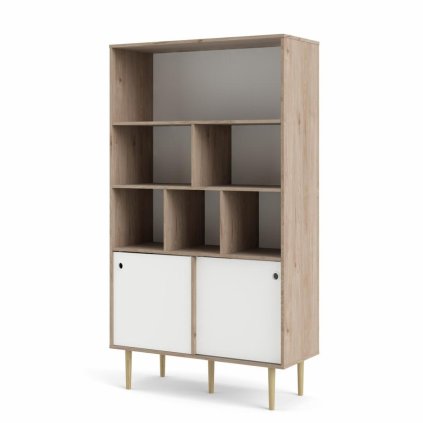 Ruby könyvszekrény, hikora / fehér