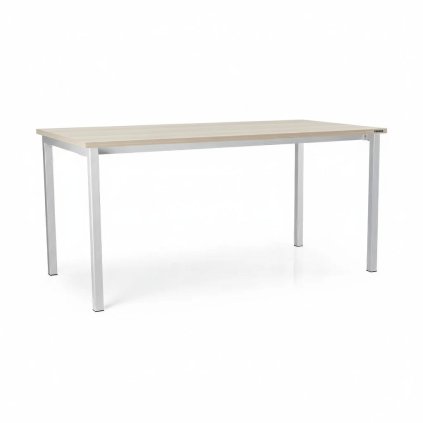 Univerzális asztal fém lábakkal 160 x 80 cm, fehér kőris