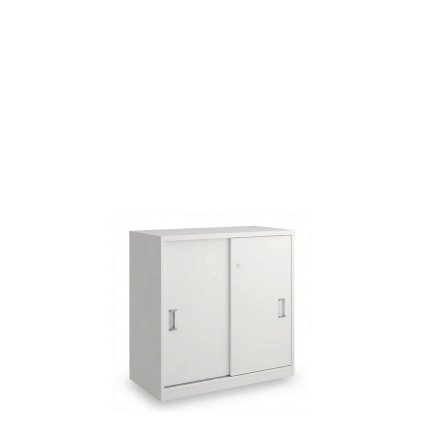 SimpleOffice alacsony szekrény 80 x 40 x 80 cm, fehér