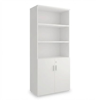 SimpleOffice magas szekrény 80 x 40 x 180 cm, fehér