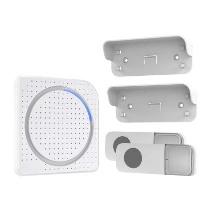 Vezeték nélküli csengő konnektorba 1L67, 200m, 2 gombok, learning code, fehér