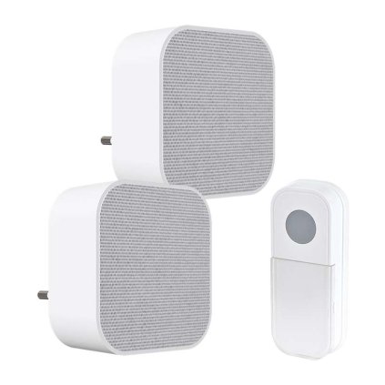 Vezeték nélküli csengő konnektorba 1L74, 180m, learning code - 2db, fehér