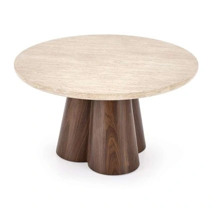 Keramia dohányzóasztal, kő / dió