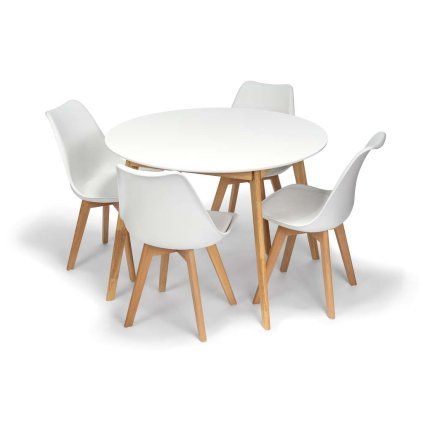 Bizerte étkezőgarnitúra 4+1, fehér