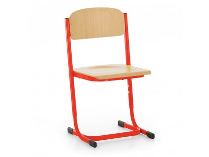 Školní židle Denis, nastavitelná - vel. 5-7, červená - ral 3020