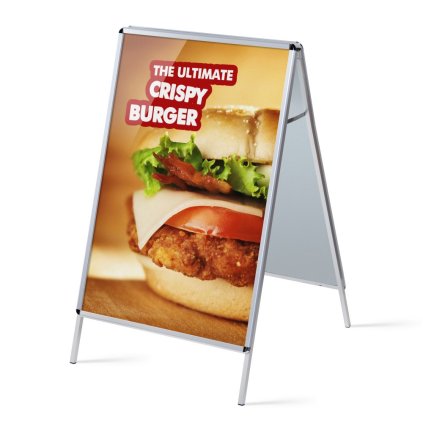 Reklamní áčko 1000 x 1400 mm, oblý roh, profil 32 mm, hliník