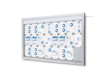 Venkovní LED informační vitrína s topkartou 24 x A4 - typ T, hliník