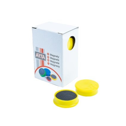 Sada magnetů 25 mm, 10 ks, žlutá