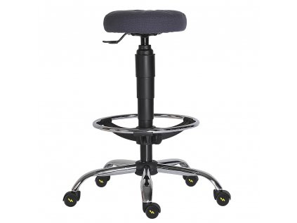Pracovní židle Mini Antistatic s opěrkou nohou, šedá