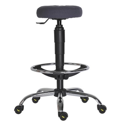 Pracovní židle Mini Antistatic s opěrkou nohou, šedá
