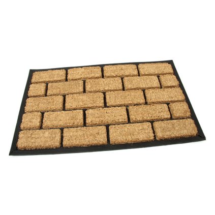 Kokosová čisticí rohož Bricks 45 x 75 x 2,2 cm, hnědá