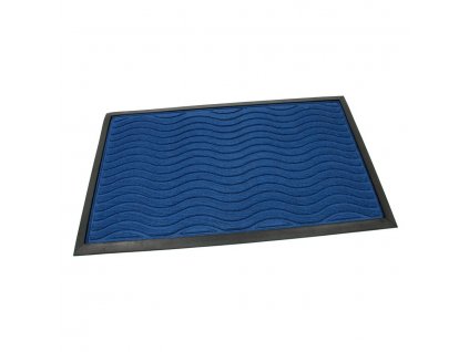 Textilní čisticí rohož Waves 45 x 75 x 0,8 cm, modrá