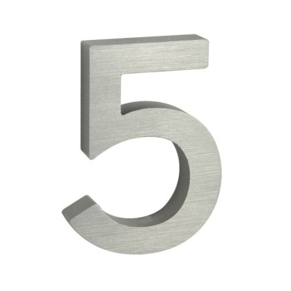 Domovní číslo "5", RN.100LV, broušené, stříbrná