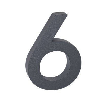 Domovní číslo "6", RN.100LV, strukturované, antracit