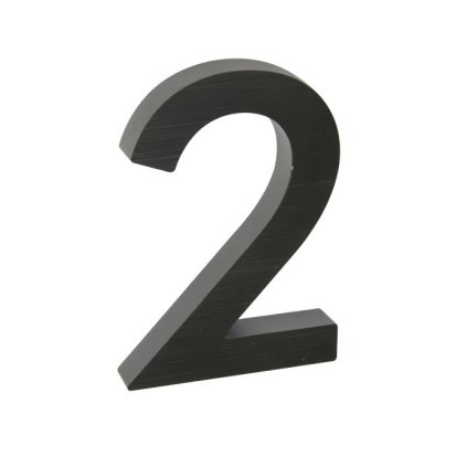 Domovní číslo "2", RN.100LV, broušené, černá
