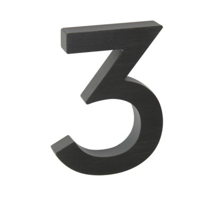 Domovní číslo "3", RN.100LV, broušené, černá