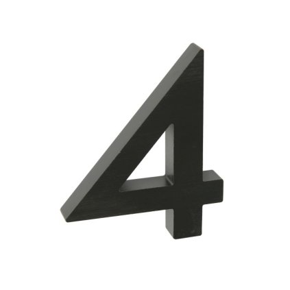 Domovní číslo "4", RN.100LV, broušené, černá
