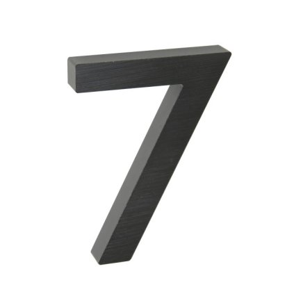 Domovní číslo "7", RN.100LV, broušené, černá