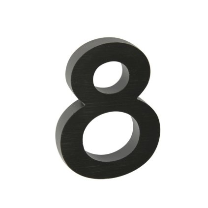 Domovní číslo "8", RN.100LV, broušené, černá
