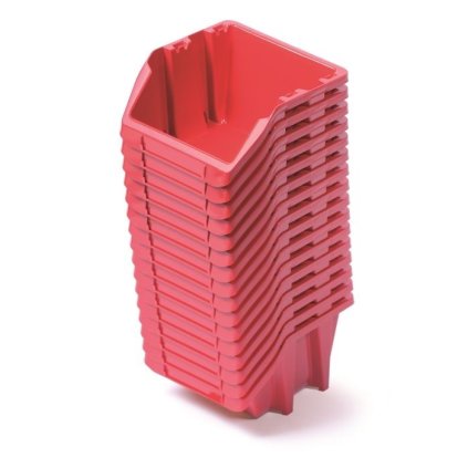 Sada 16 úložných boxů 23,4 × 7,7 × 9,2 cm, červená