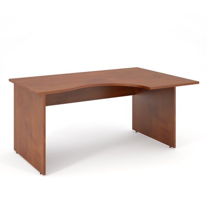 Ergonomický stůl Impress 160 x 90 cm, pravý, tmavý ořech
