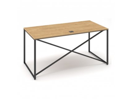 Stůl ProX 158 x 80 cm, s krytkou, dub hamilton / grafit