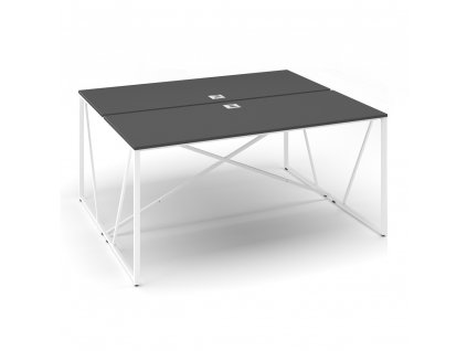 Stůl ProX 158 x 137 cm, s krytkou, grafit / bílá