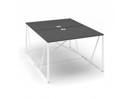Stůl ProX 118 x 163 cm, s krytkou, grafit / bílá