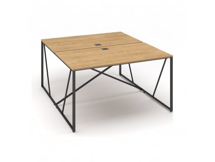 Stůl ProX 138 x 163 cm, s krytkou, dub hamilton / grafit