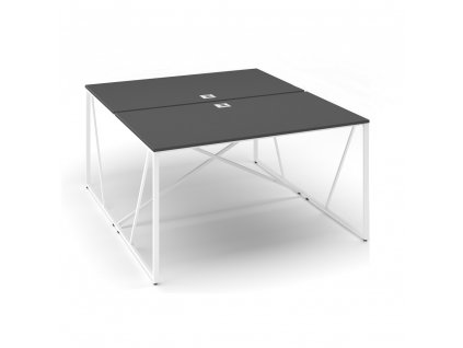 Stůl ProX 138 x 163 cm, s krytkou, grafit / bílá