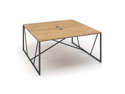 Stůl ProX 158 x 163 cm, s krytkou, dub hamilton / grafit