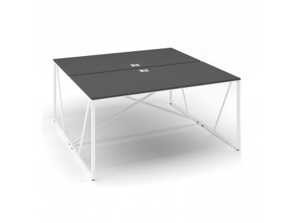 Stůl ProX 158 x 163 cm, s krytkou, grafit / bílá