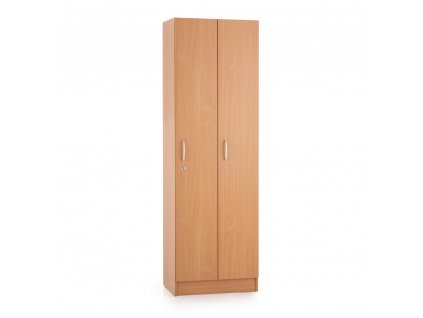 Dřevěná šatní skříňka Visio - 2 oddíly, 60 x 42 x 190 cm, buk